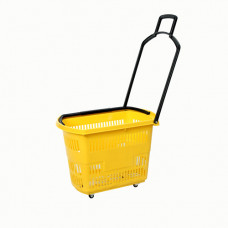 Coș din plastic cu roți (2 mânere din plastic) 30L, 600x340x375mm, galben